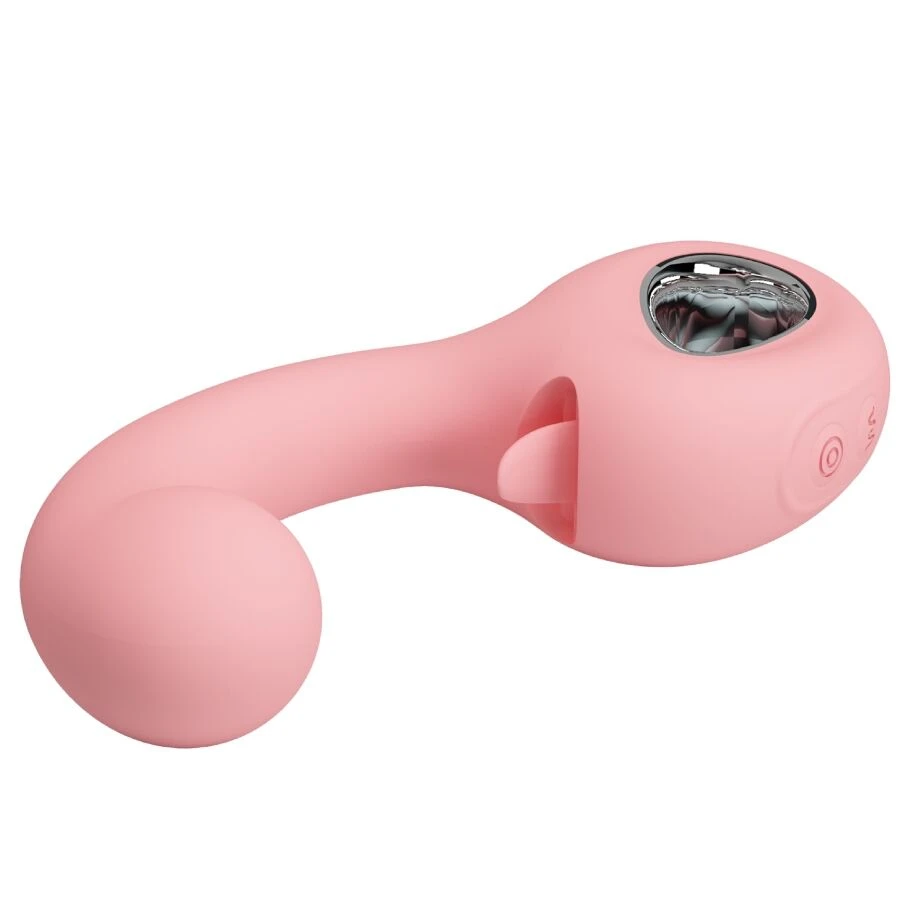 PRETTY LOVE - ERYNNYES VIBRATORE PUNTO G + STIMOLATORE CLITORIDEO 10 VIBRAZIONI ROSA